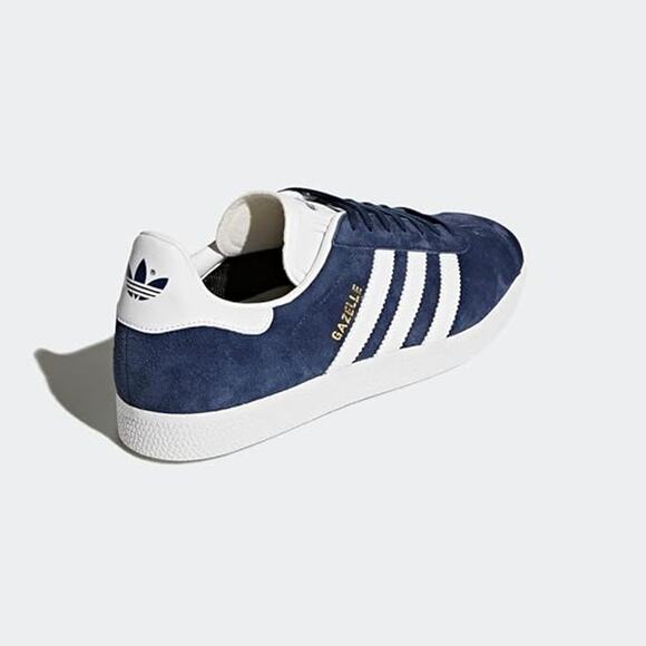 NWT Adidas Originals Men\'s Gazelle Lace-up Navy/White/Gold Met.,12.5 M US